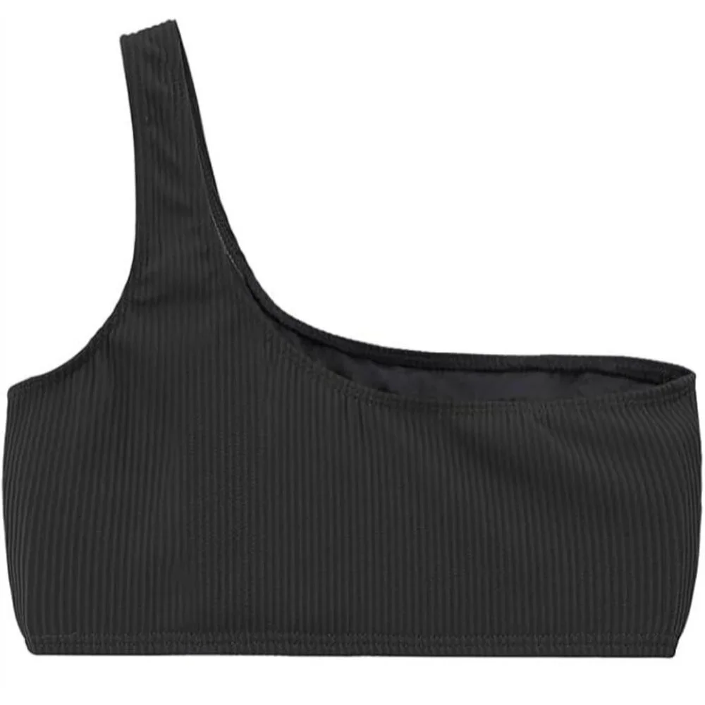 Tempt Me Women Ribbed One Shoulder Bikini Top - Size L, NWT - Picture 3 of 9